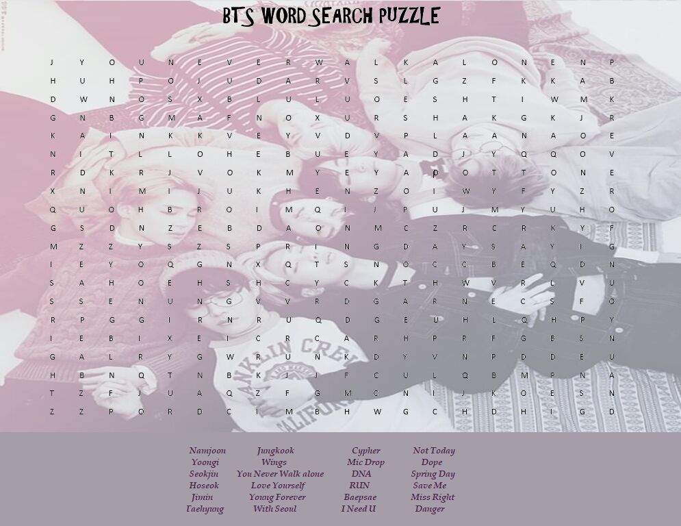 BTS word search puzzle | ARMY's Amino