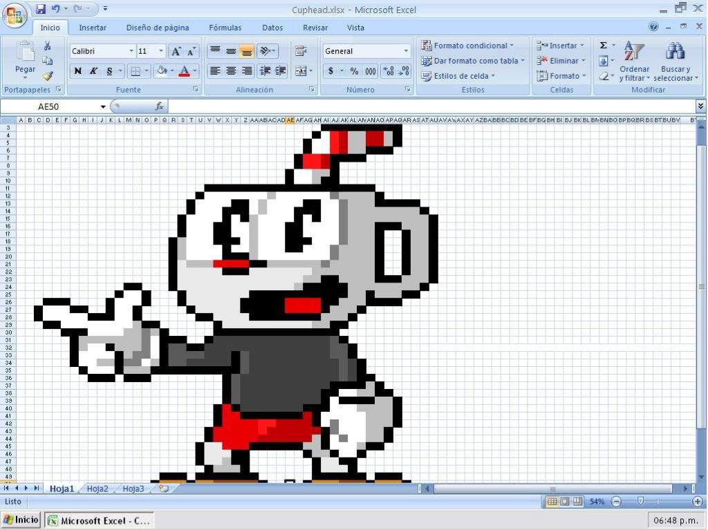 Рисунки по клеточкам cuphead