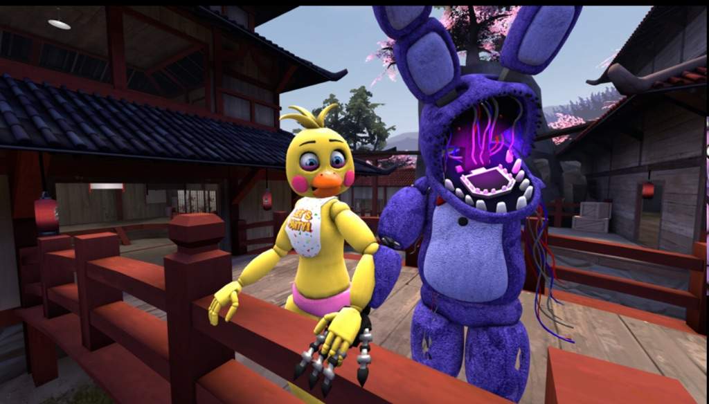 toy chica and withered bonnie