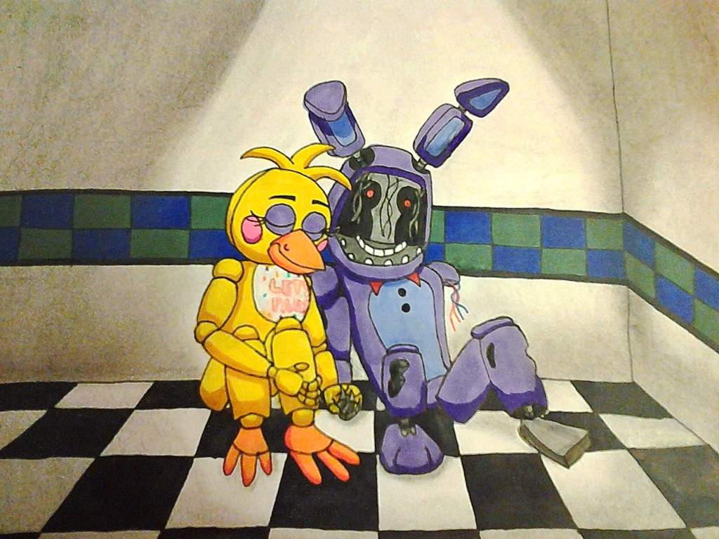 toy chica and withered bonnie