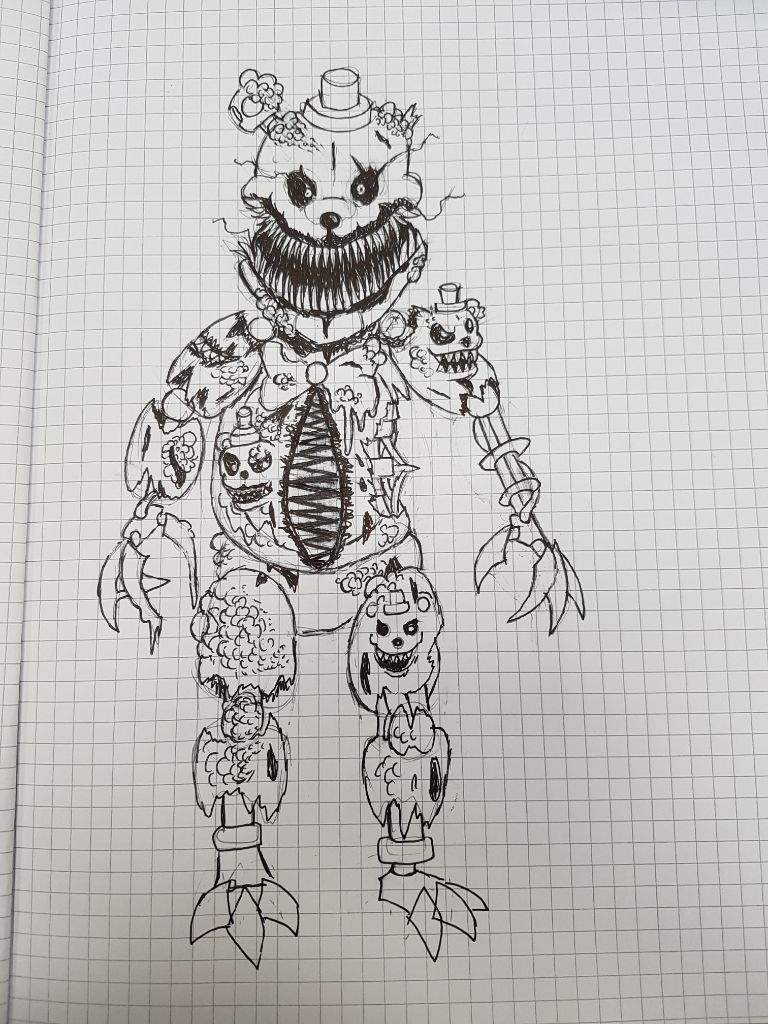 Molten nightmare freddy/fredbear sketch | Five Nights At Freddy's Amino