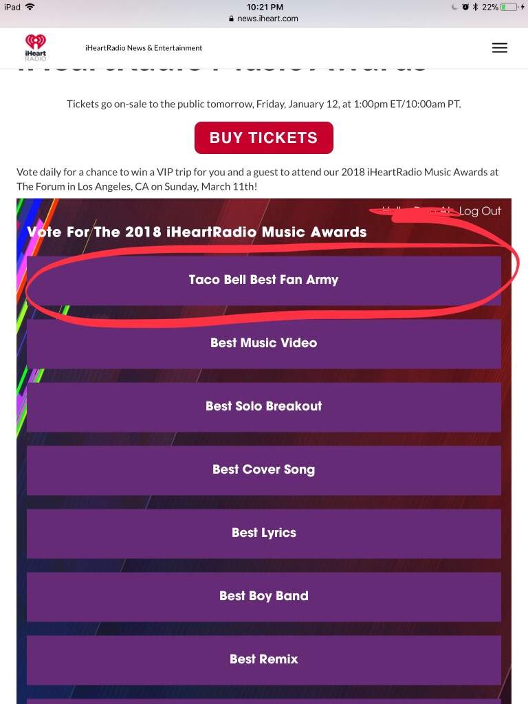 VOTE BTS for the iheart radio music award ARMY's Amino