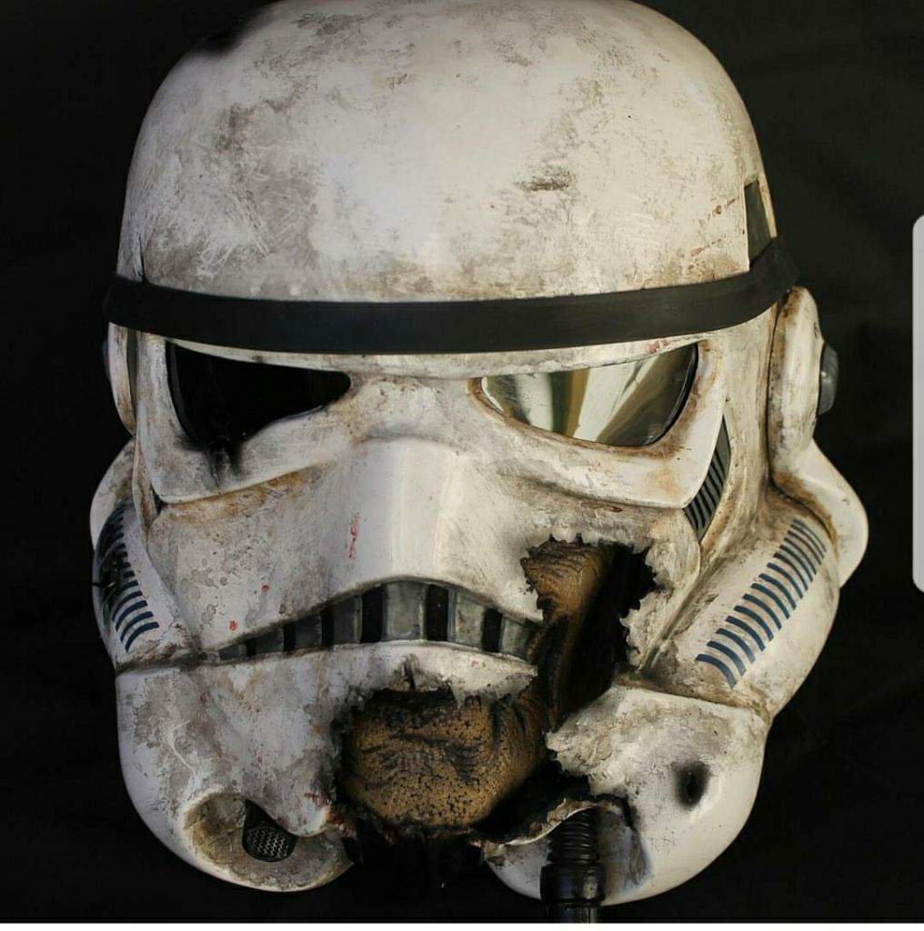 Completed lifesize zombie stormtrooper helmet. 