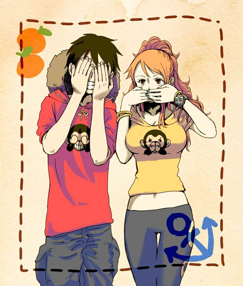 one piece luffy y nami