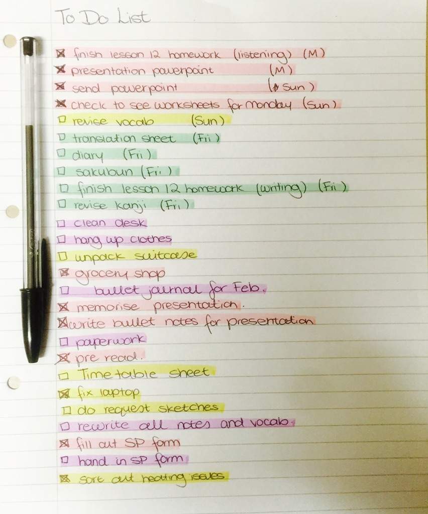 My To Do List | Studying Amino Amino