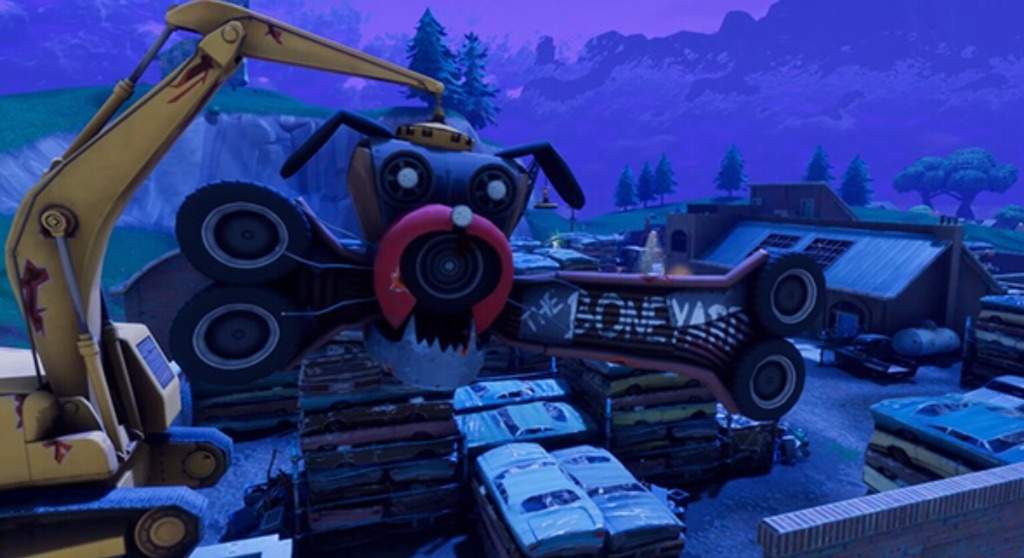 this is the new boneyard it will sort of be like a dump or a demolition center of cars there is also a little factory there where you might find some - fortnite junk junction background