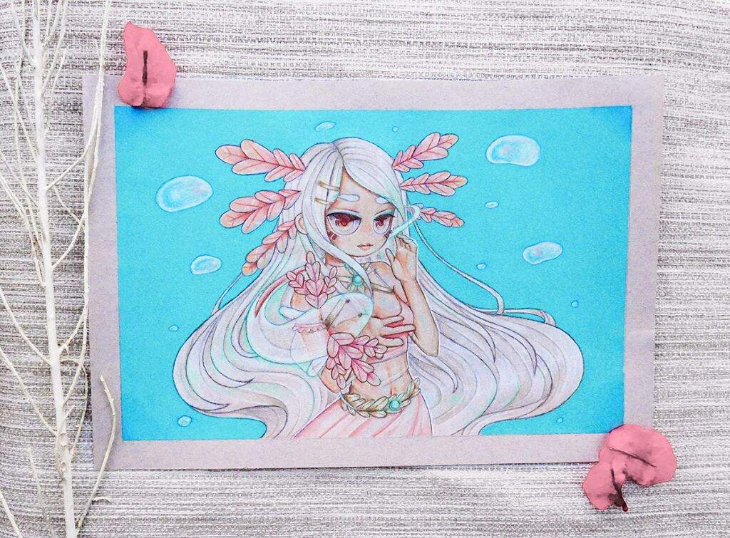 [Axolotl Girl] Digital Vs. Traditional | Art Amino