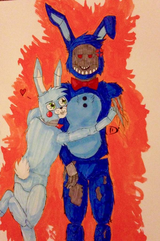 Toy Bonnie and Withered Bonnie drawing | Five Nights At Freddy's Amino