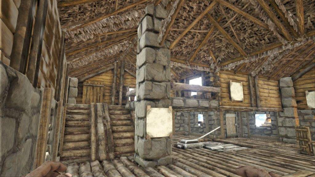 Log cabin house boat | Ark Survival Evolved Amino