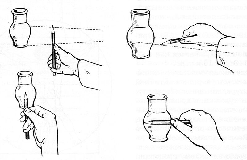 Как мерить карандашом пропорции в рисунке