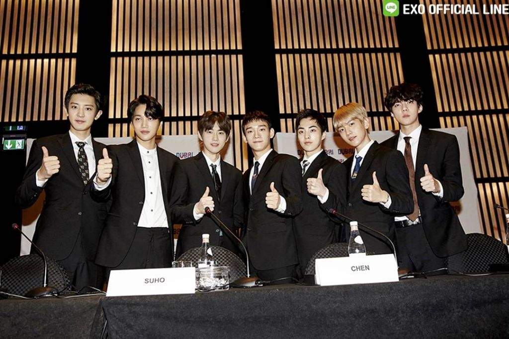 {PREV} 180116 EXO OFFICIAL LINE UPDATE EXO DUBAI POWER