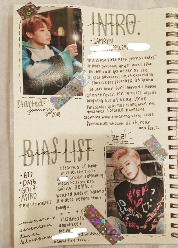 kpop journal: INTRO & BTS | Bullet Journal Amino