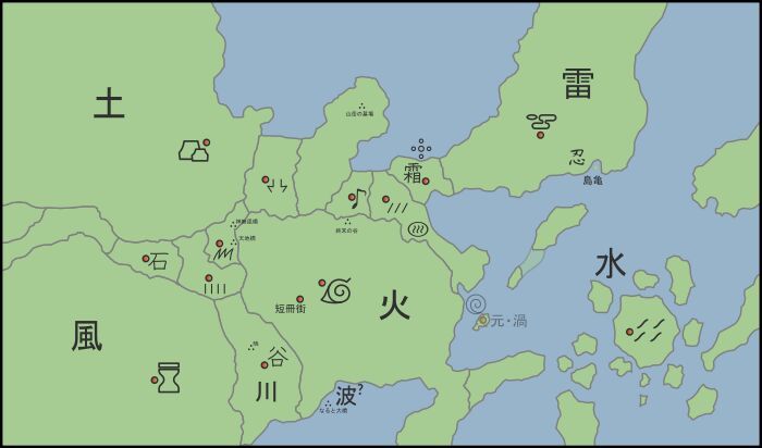 Карта деревень наруто