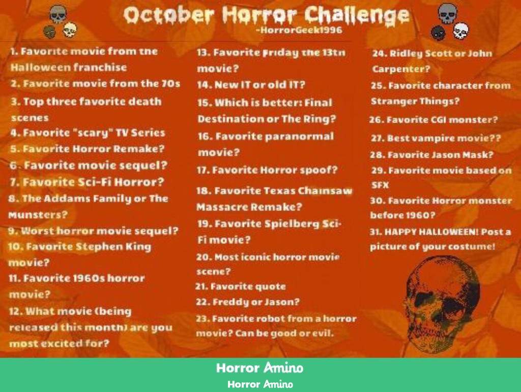 October Horror Challenge-Day 29(LATE) | Horror Amino