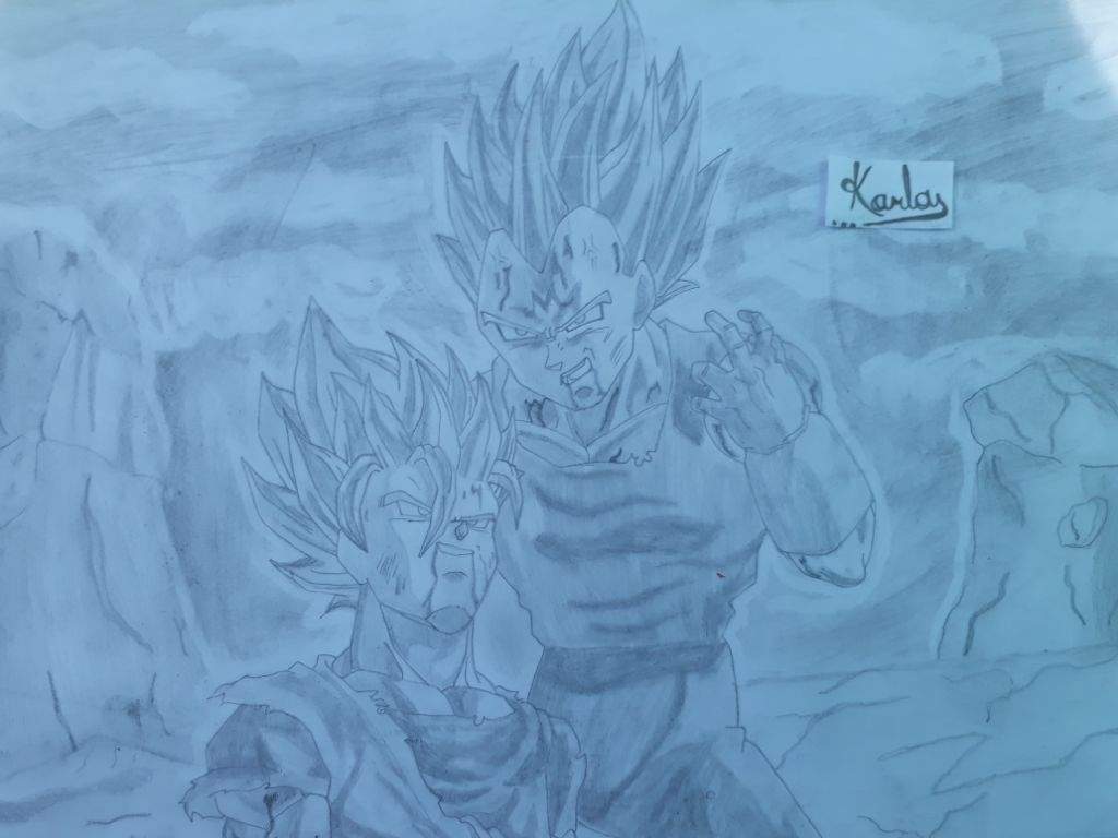 Goku ssj 2 y Majin Vegeta ssj 2 (dibujo a lapiz) | DibujArte Amino