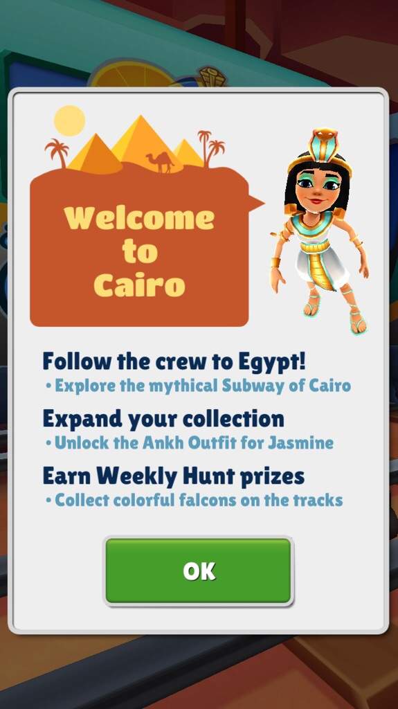 what did you collect in subway surfers cairo weekly hunt