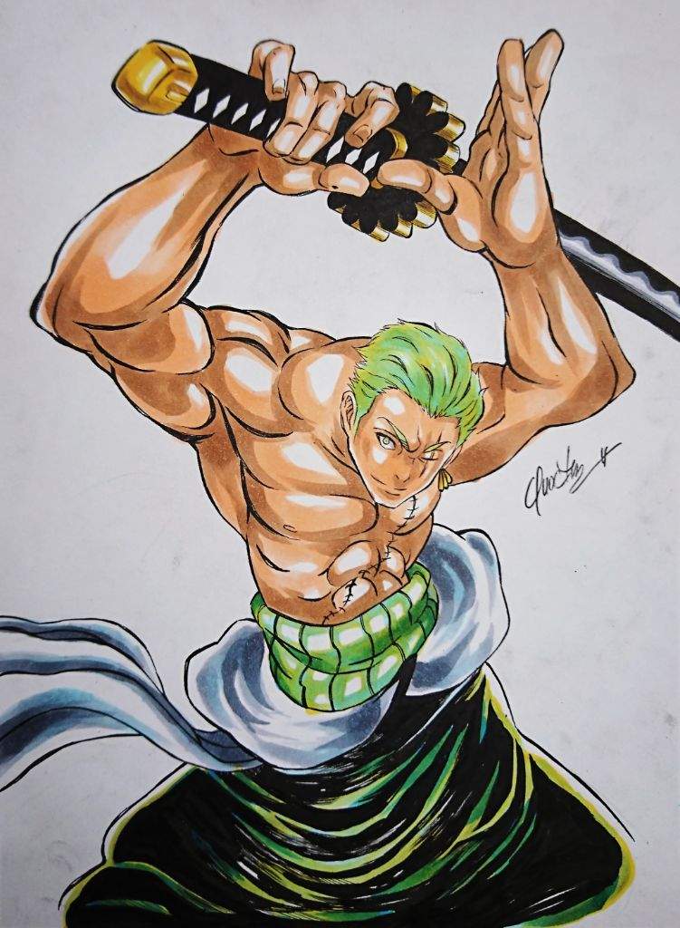 One Piece Zoro Easy Drawing
