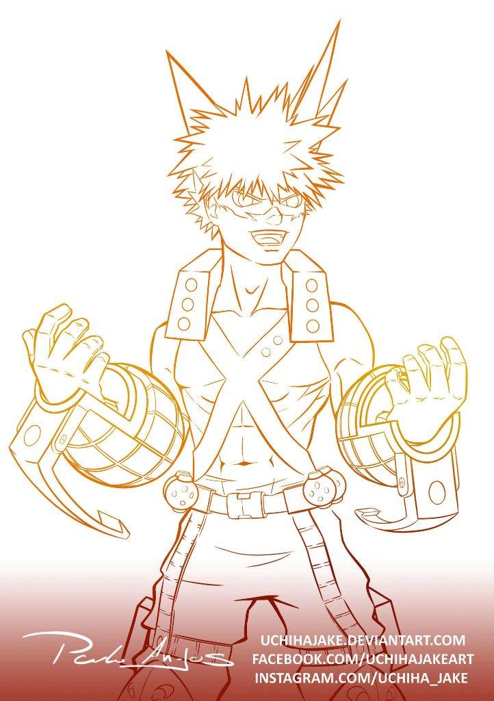 Bakugou Line Art My Hero Academia Amino