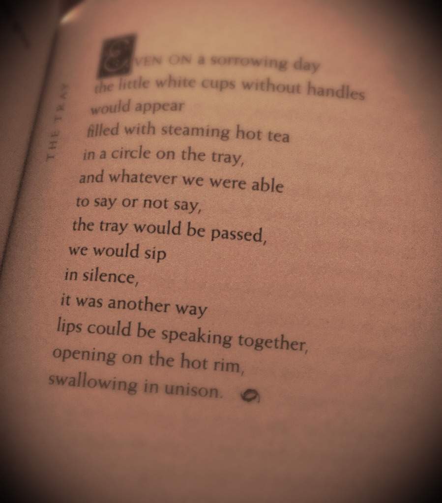 I liked this one because it was short and simple, but it made me stop and think. In my eyes, it's about how there are days when nothing needs to be said.
