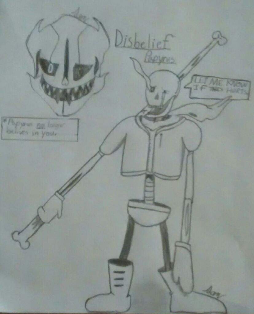 Drawing Of Disbelief Papyrus Undertale Amino