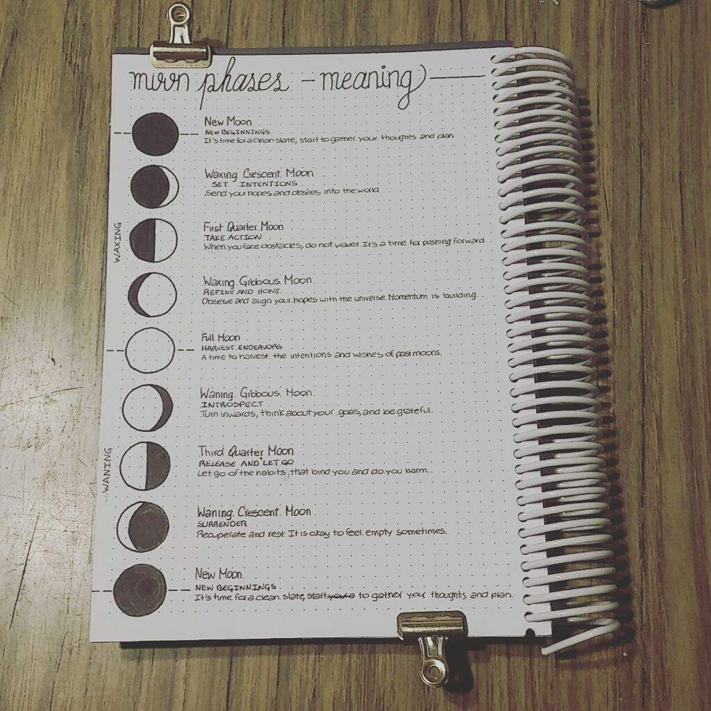 Moon Phases | Bullet Journal Amino