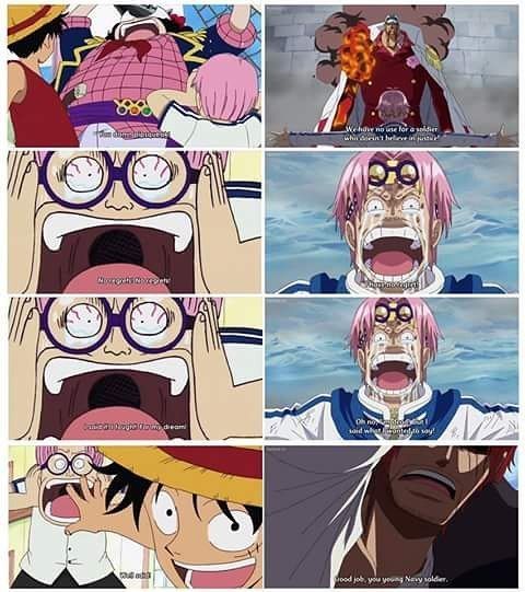 Coby was saved by Luffy and Shanks. 
