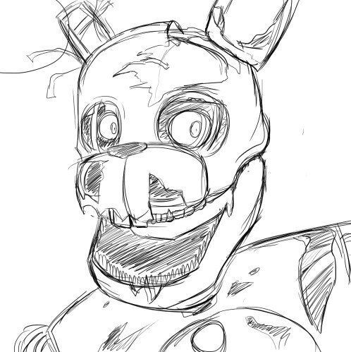 Springtrap рисунок карандашом