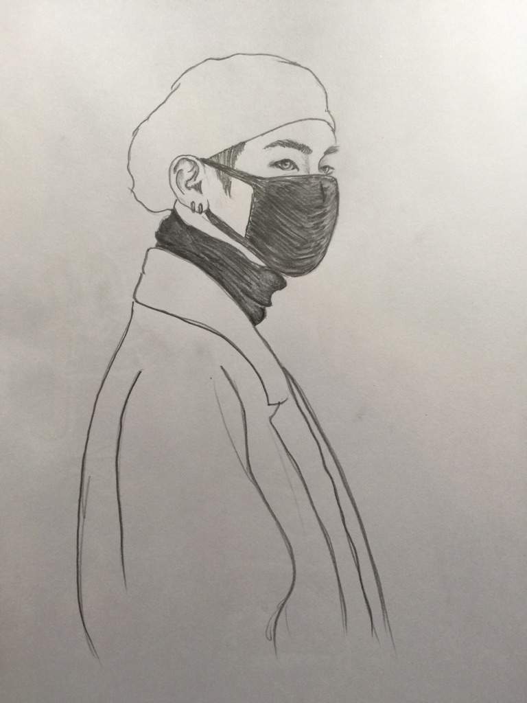 TAEHYUNG Pencil Drawing • BTS wearing masks Series Part 3 | ARMY's Amino