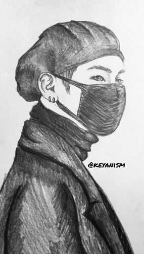 JUNGKOOK Pencil Drawing • BTS wearing masks series • Part 6 | ARMY's Amino