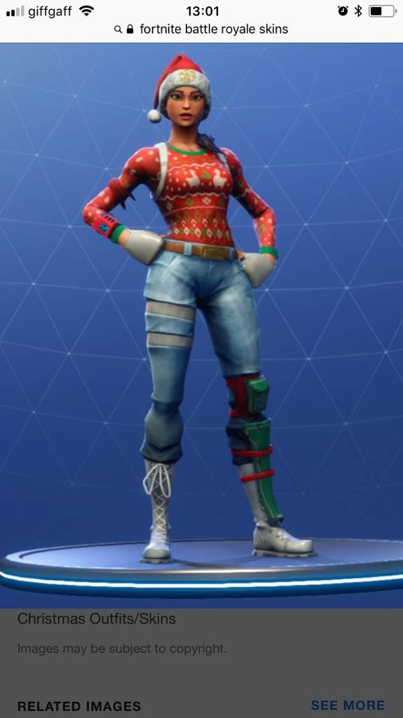 My First Fortnite Br Skin Drawn Bu Hand Fortnite Battle Royale - i did the skin in fortnite br which was a girl with christmas themed clothing