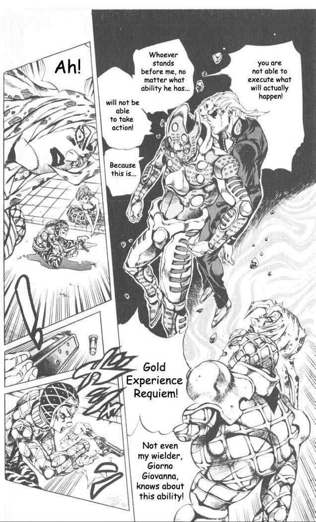 Featured image of post Golden Experience Requiem Stats This stand is the evolved requiem form of gold experience created when pierced by the stand arrow