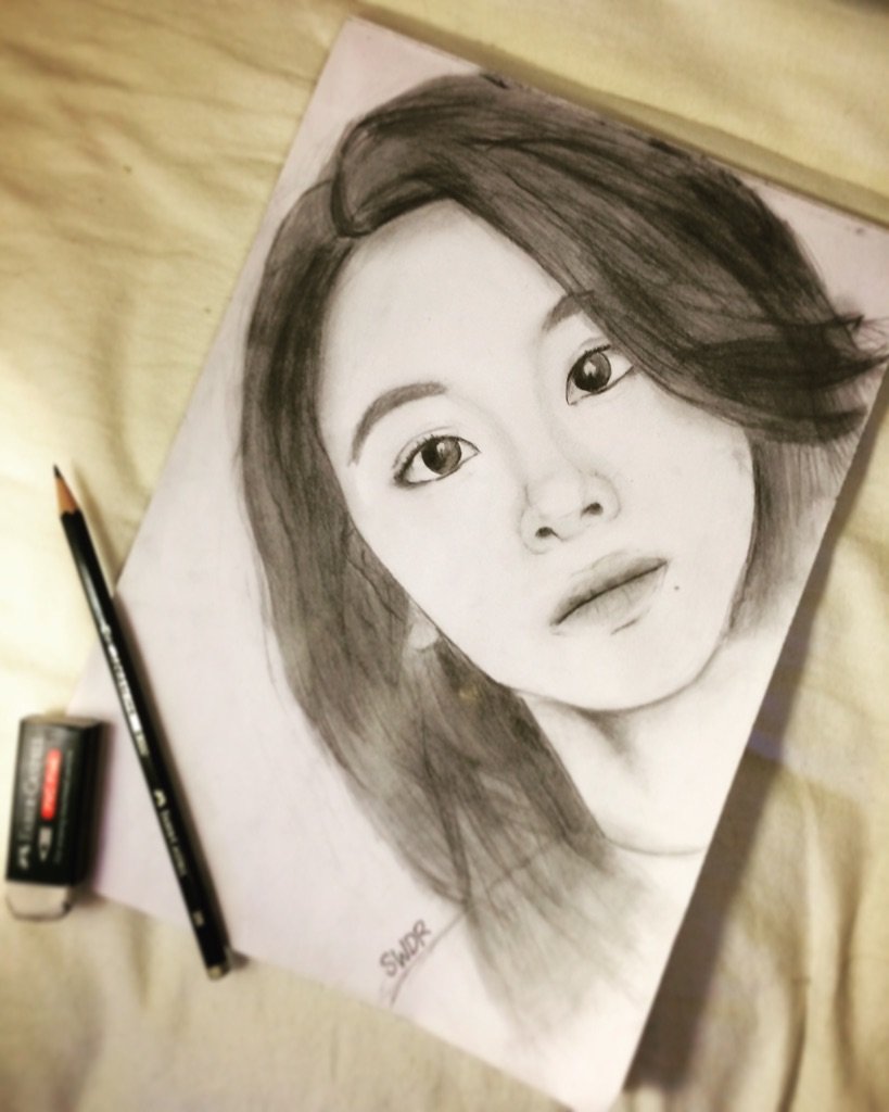 Chaeyoung Portrait Sketch Fanart by SWDR Twice (트와이스)ㅤ Amino