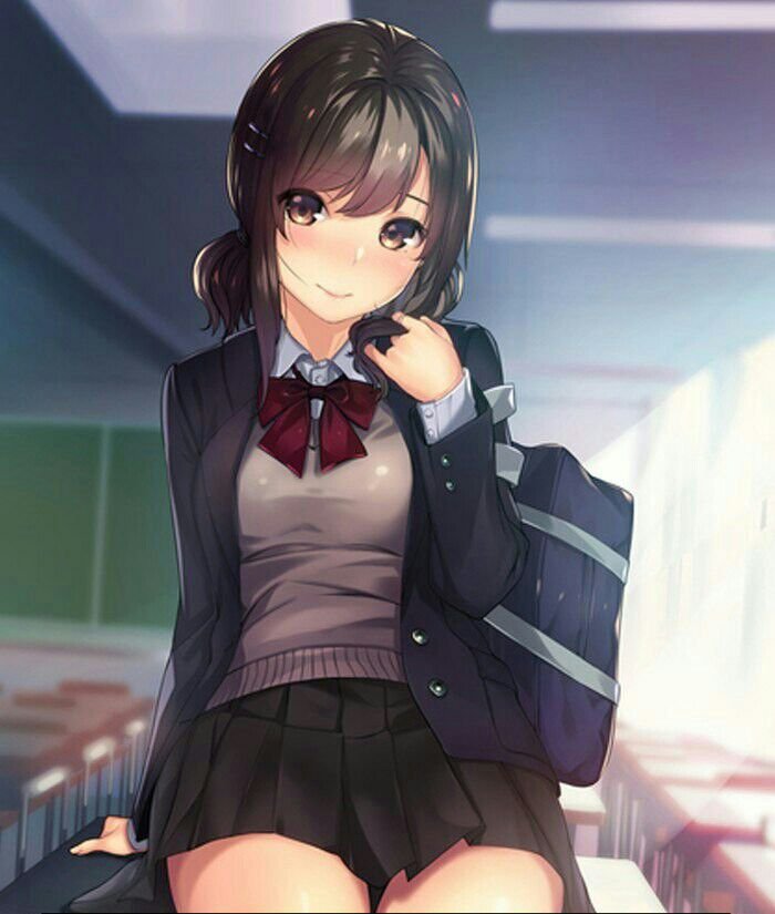 Anime girl in mini skirt