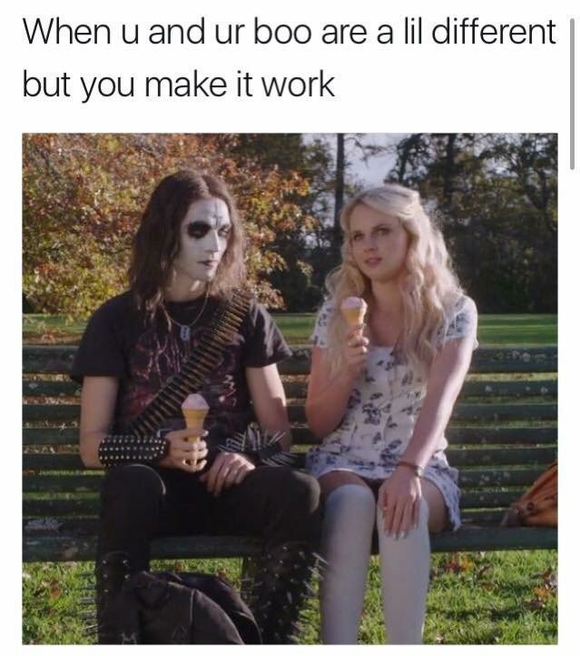 metalhead dating goth girl