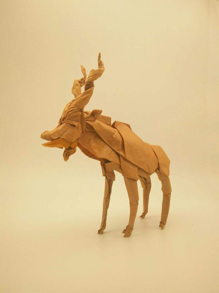 greater kudu design by Shuki Kato use 40cm*40cm brown tissue-foil paper ...