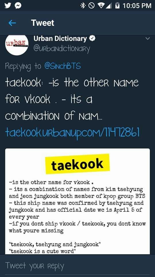 Taekook Urban Dictionary ๑ W V K O O K Amino