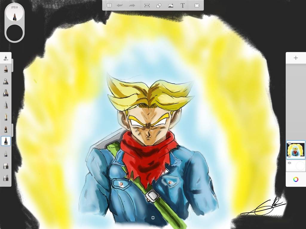 How To Draw Future Trunks False Super Saiyan Blue Step By Step