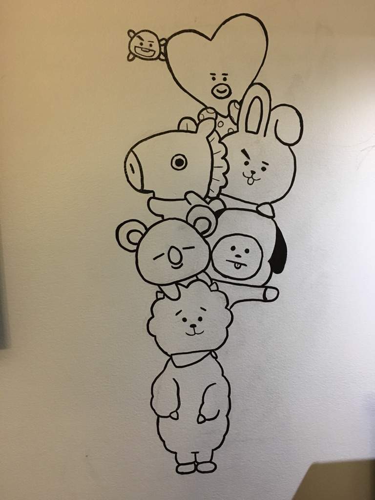 BT21 drawing on my wall.