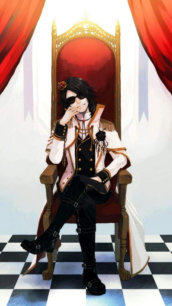 Anime guy sitting on chair
