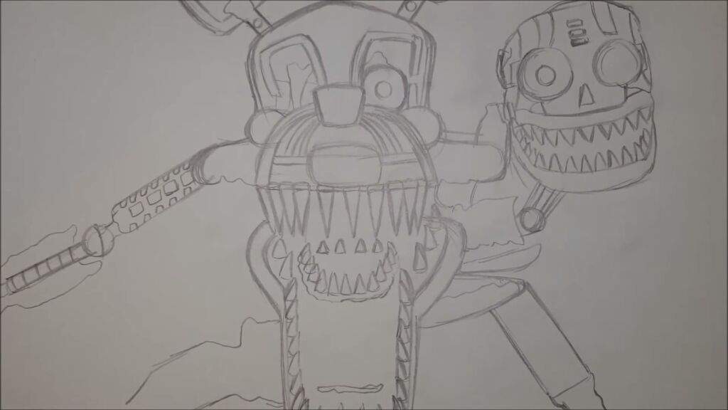 I Got A Commission To Draw Fnaf 4 Nightmare Mangle Five Nights
