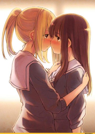 Anime girl kissing girl