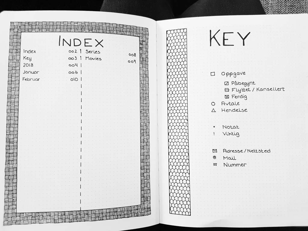 Key Index Bullet Journal Amino