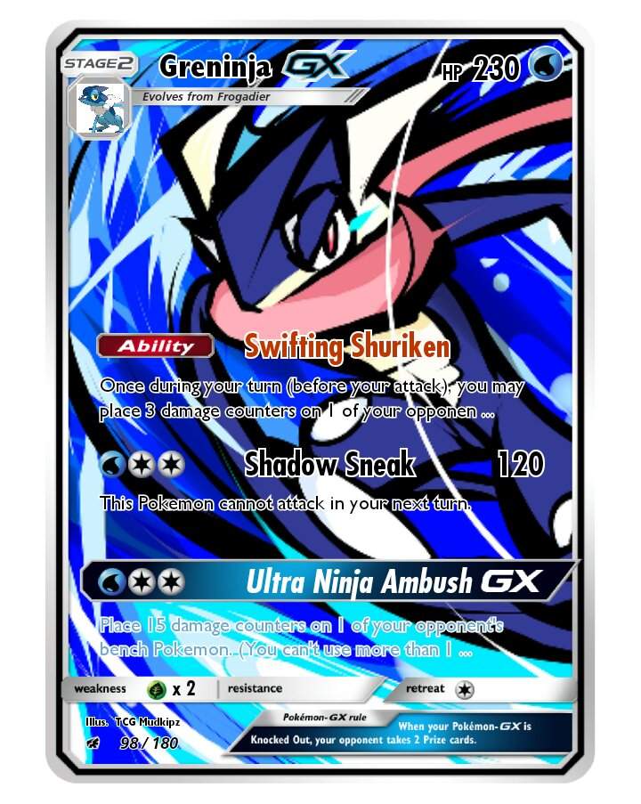 Create A Card Greninja Gx Pokemon Trading Card Game Amino