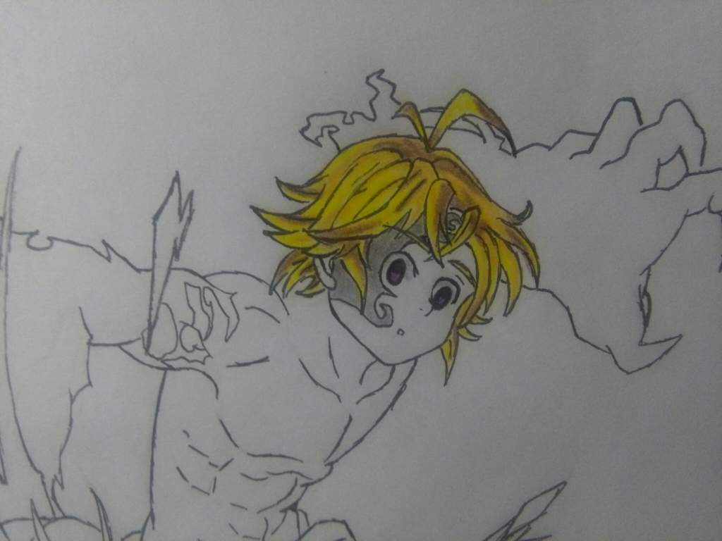 🐉Proceso de dibujo de Meliodas🐉 | •Anime• Amino