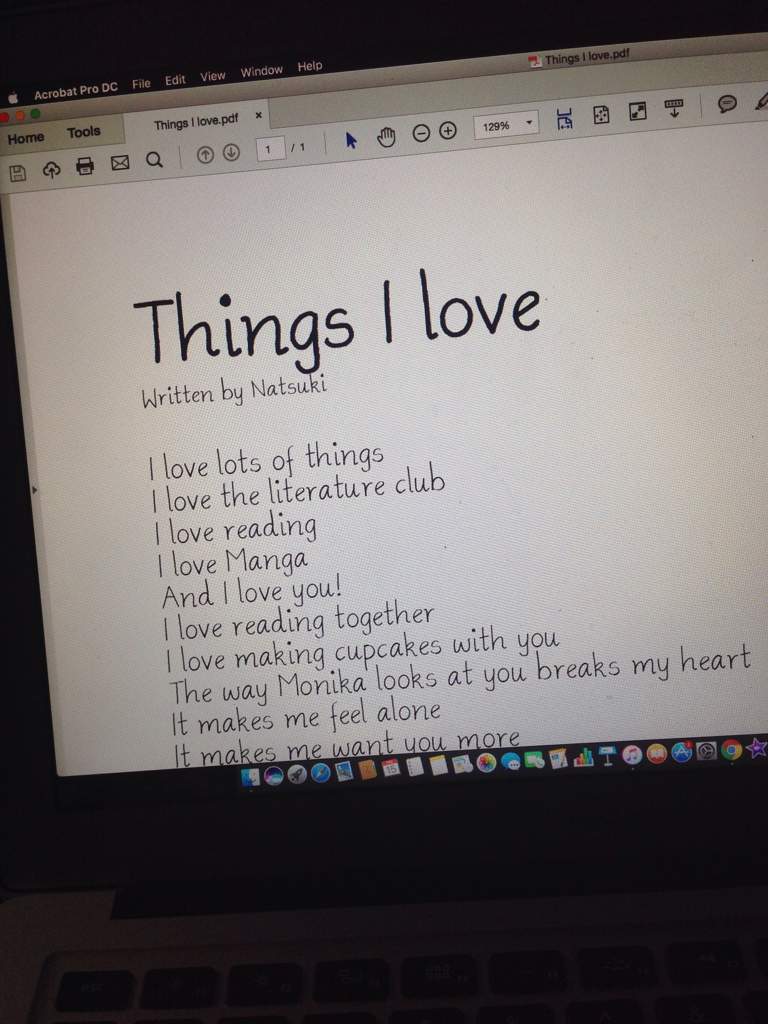 Things I love ~Natsuki poem~ | Doki Doki Literature Club! Amino