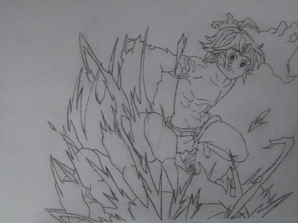 🐉Proceso de dibujo de Meliodas🐉 | •Anime• Amino