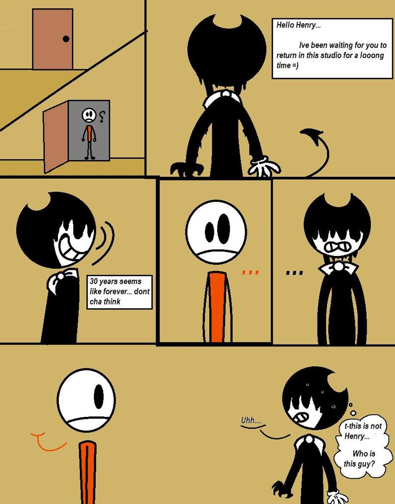 Meatly Meets Bendy Comic 1 | Bendy And The Ink Machine Amino