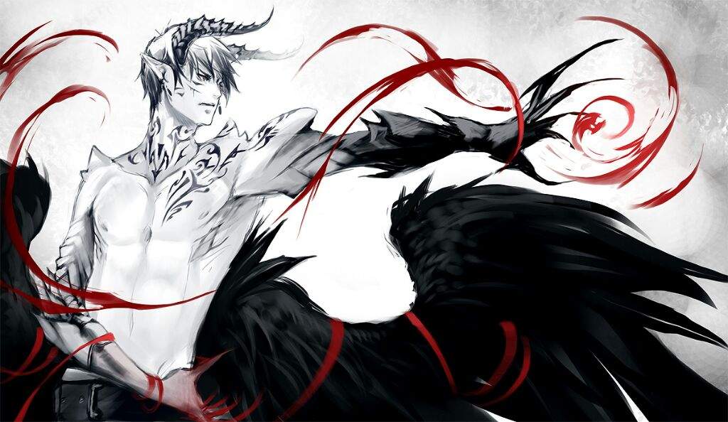 Anime demon with horns