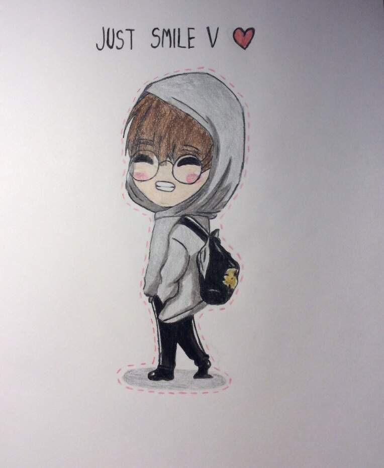 Just Smile V Drawing Of A Cute Chibbi Version Of V Army S Amino