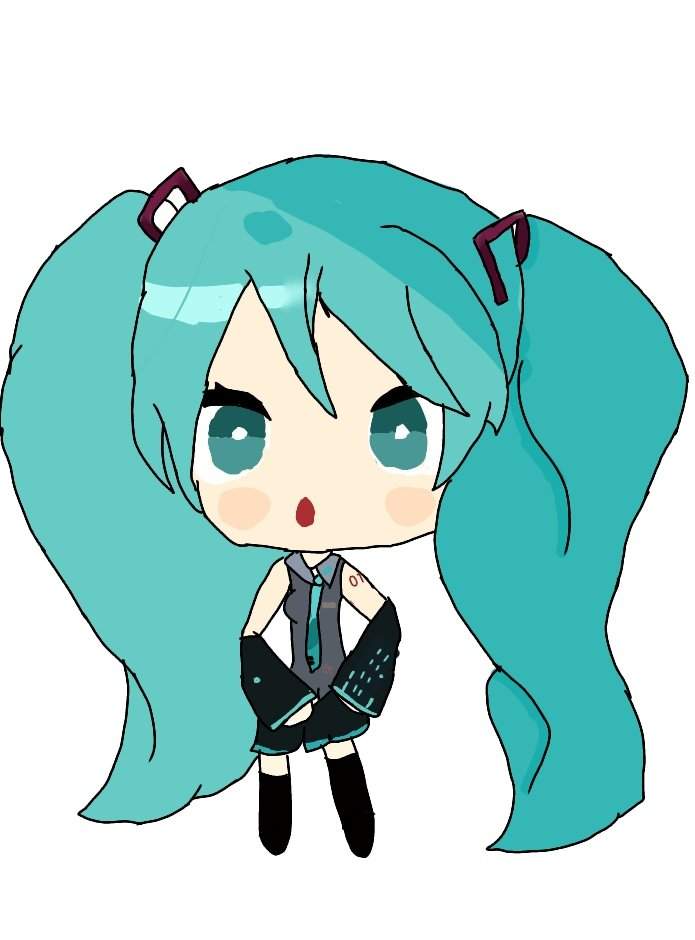 Hatsune Miku in Chibi DDLC Style | Doki Doki Literature Club! Amino